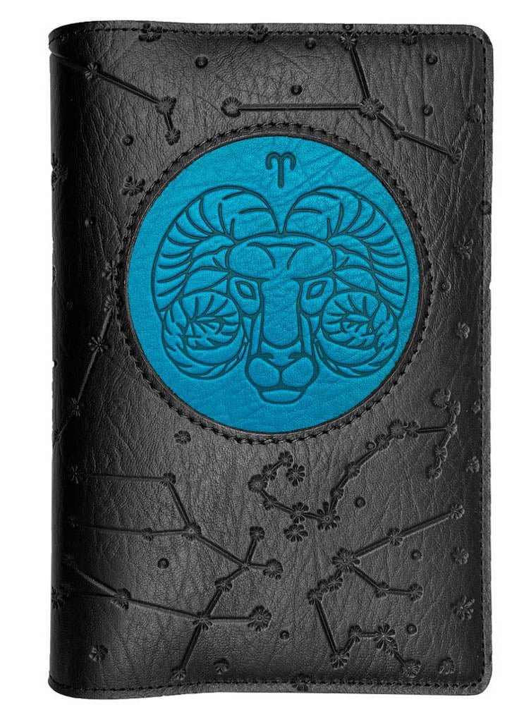 Oberon Design Zodiac Icon Journal Constellations, Aries, Blue &amp; Black