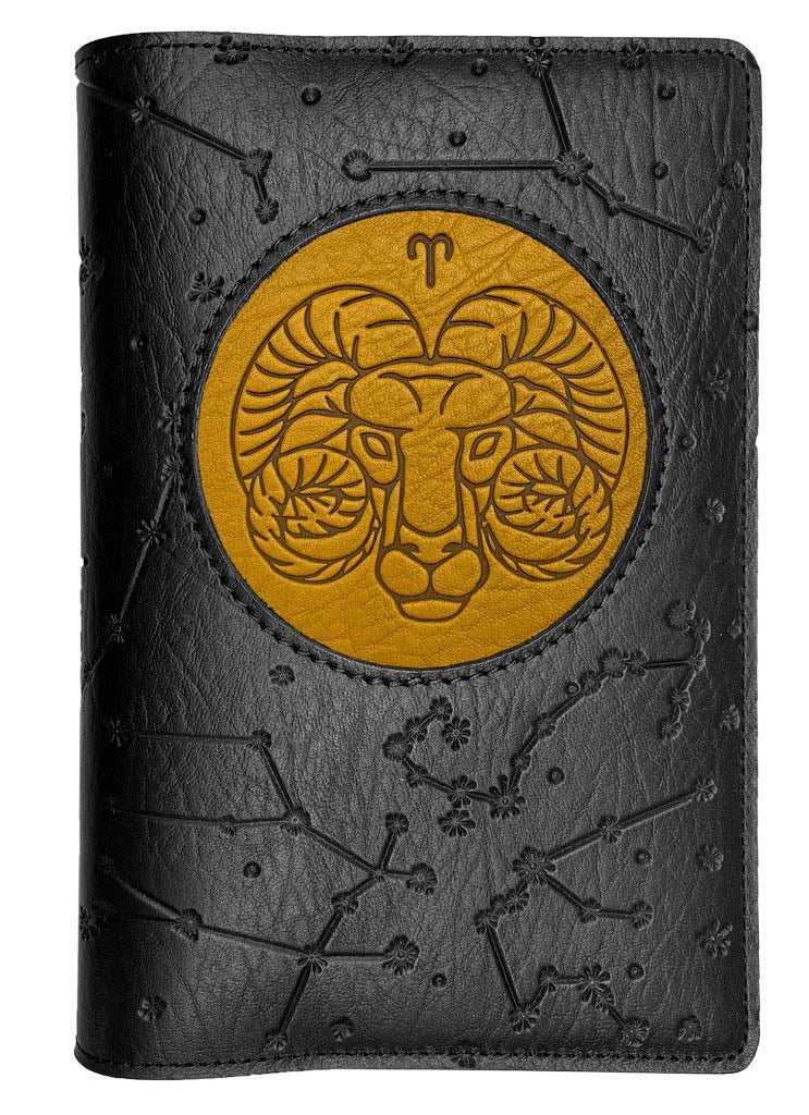 Oberon Design Zodiac Icon Journal Constellations, Aries, Marigold &amp; Black