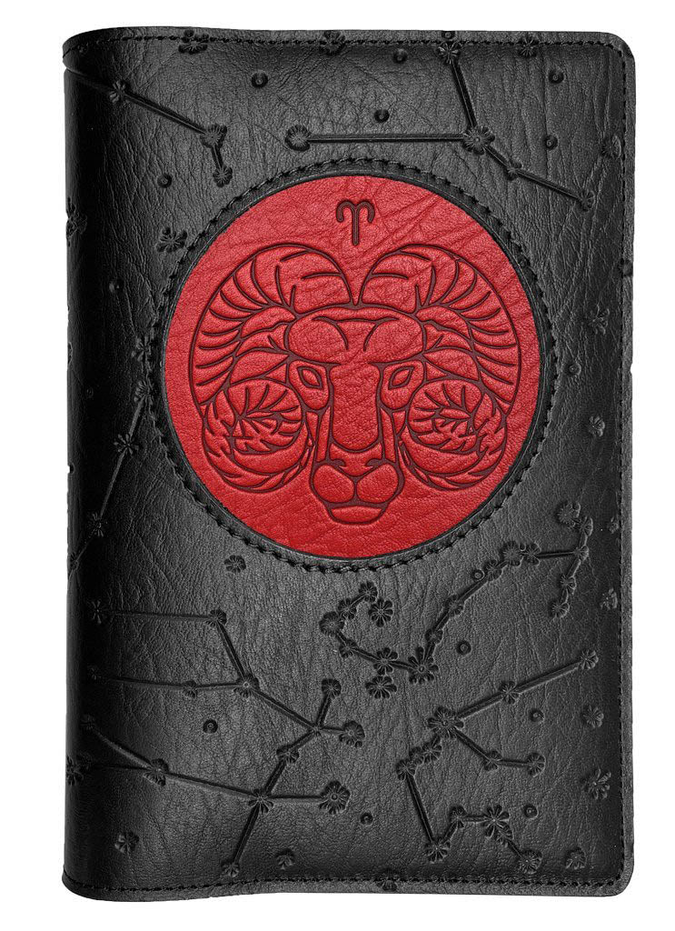 Oberon Design Zodiac Icon Journal Constellations, Aries, Red &amp; Black