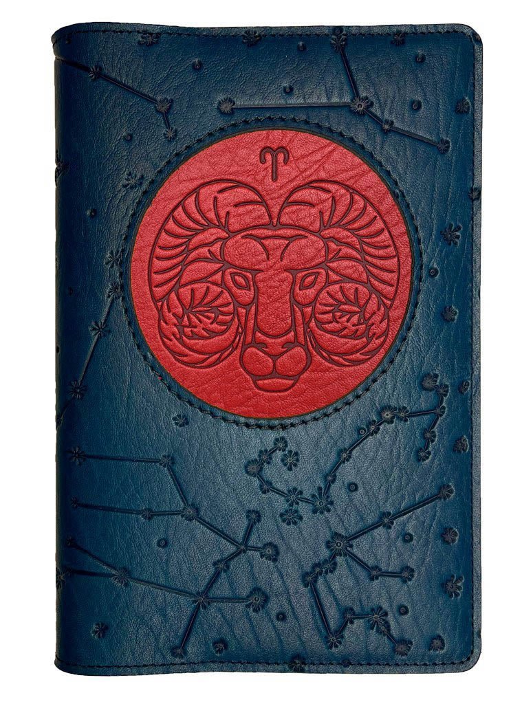 Oberon Design Zodiac Icon Journal Constellations, Aries, Red &amp; Navy