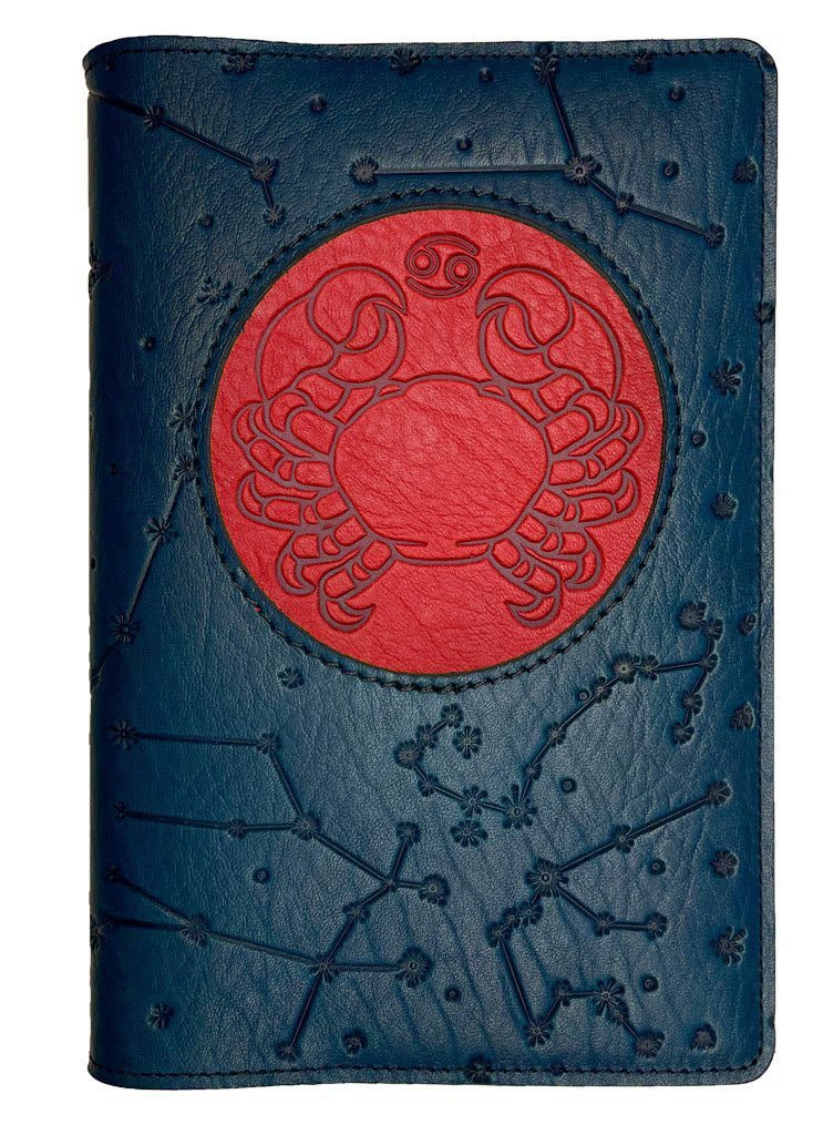 Oberon Design Zodiac Icon Journal Constellations, Cancer, Red &amp; Navy