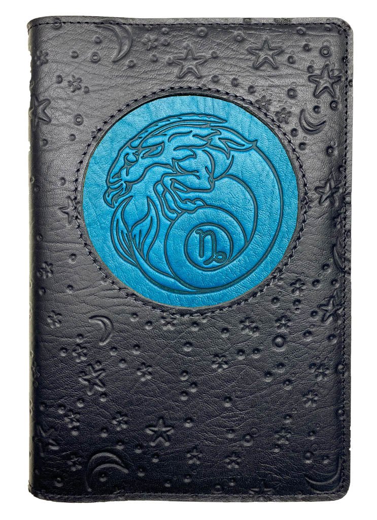 Oberon Design Zodiac Icon Journal Moon &amp; Stars, Capricorn, Blue &amp; Black