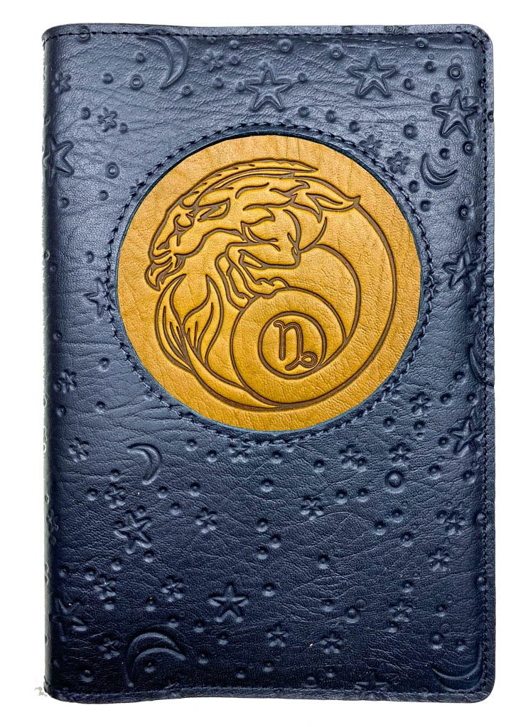 Oberon Design Zodiac Icon Journal Moon &amp; Stars, Capricorn, Marigold &amp; Navy