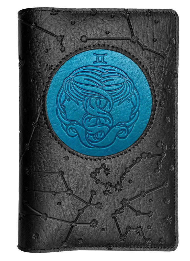 Oberon Design Zodiac Icon Journal Constellations, Gemini, Blue &amp; Black