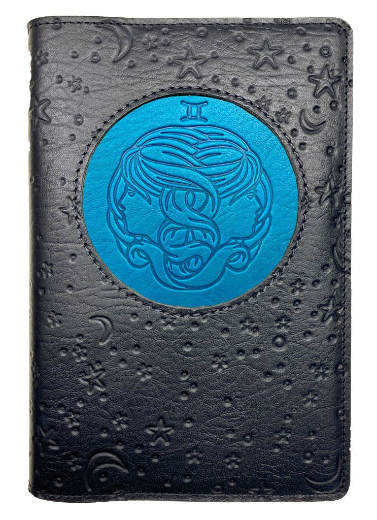 Oberon Design Zodiac Icon Journal Moon &amp; Stars, Gemini, Blue &amp; Black
