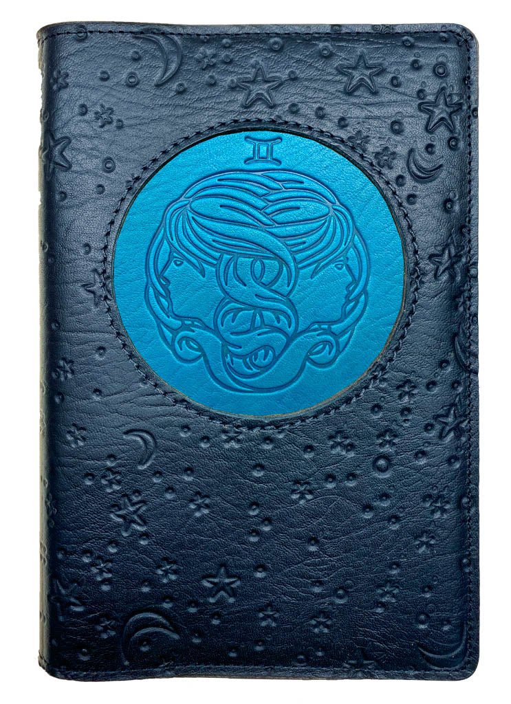 Oberon Design Zodiac Icon Journal Moon &amp; Stars, Gemini, Blue &amp; Navy