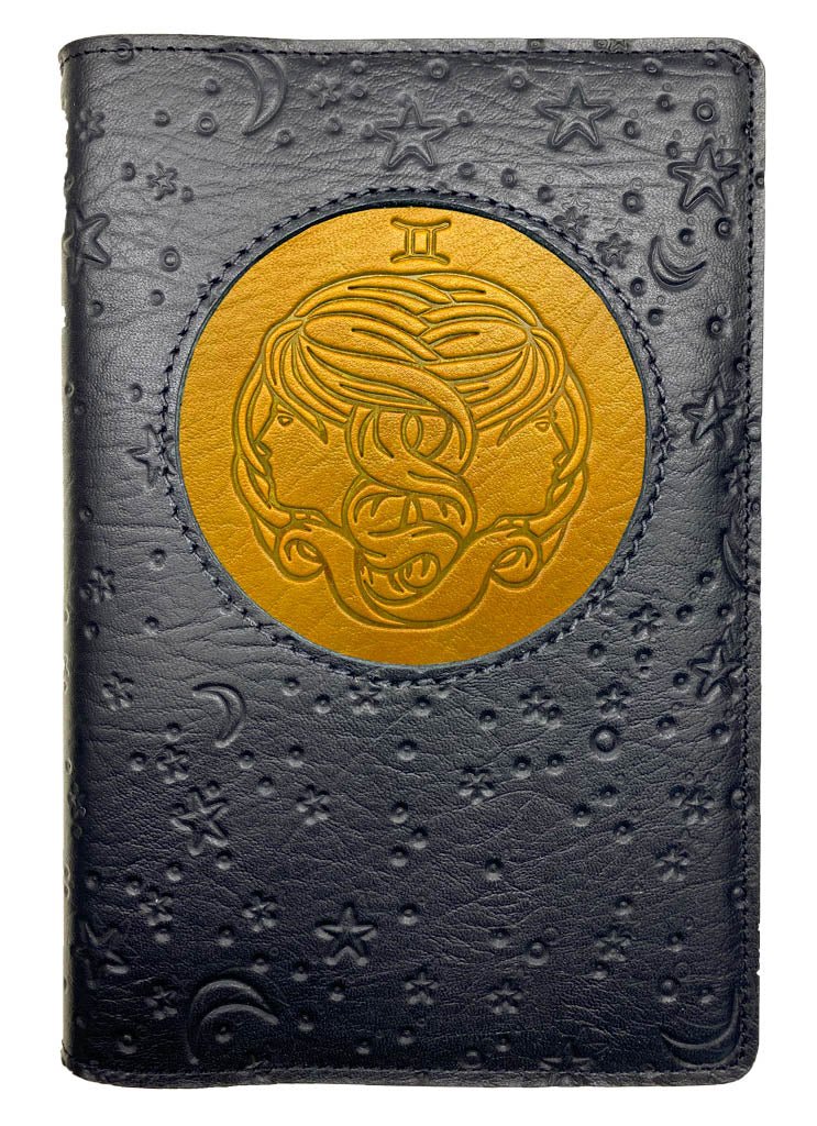 Oberon Design Zodiac Icon Journal Moon &amp; Stars, Gemini, Marigold &amp; Black