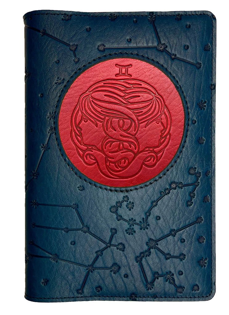 Oberon Design Zodiac Icon Journal Constellations, Gemini, Red &amp; Navy