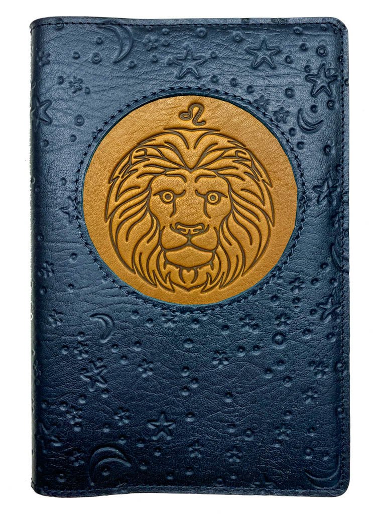 Oberon Design Zodiac Icon Journal Moon &amp; Stars, Leo, Marigold &amp; Navy