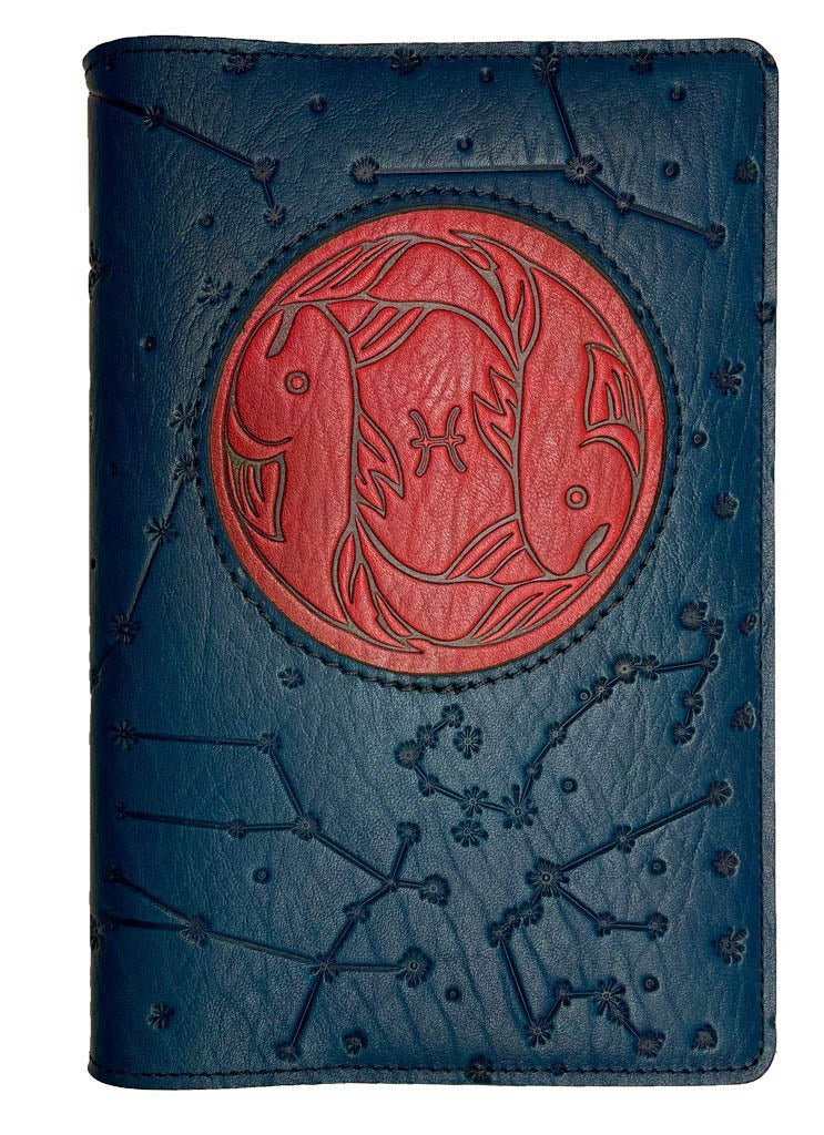 Oberon Design Zodiac Icon Journal Constellations, Pisces, Red &amp; Navy