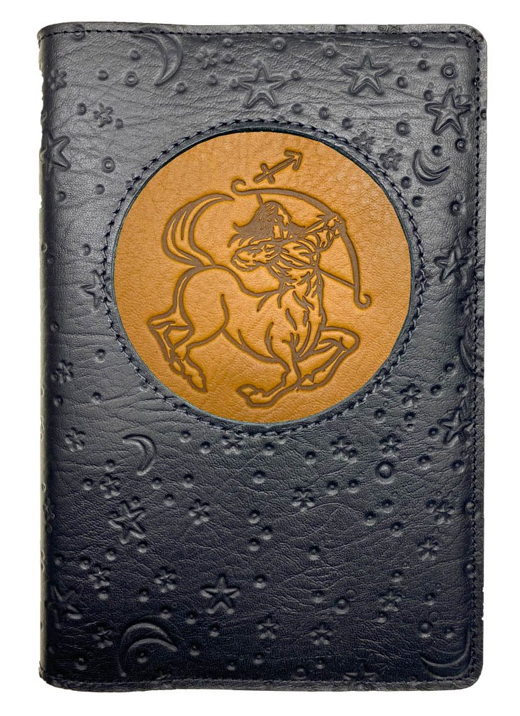 Oberon Design Zodiac Icon Journal Moon &amp; Stars,Saggitarius, Marigold &amp; Black