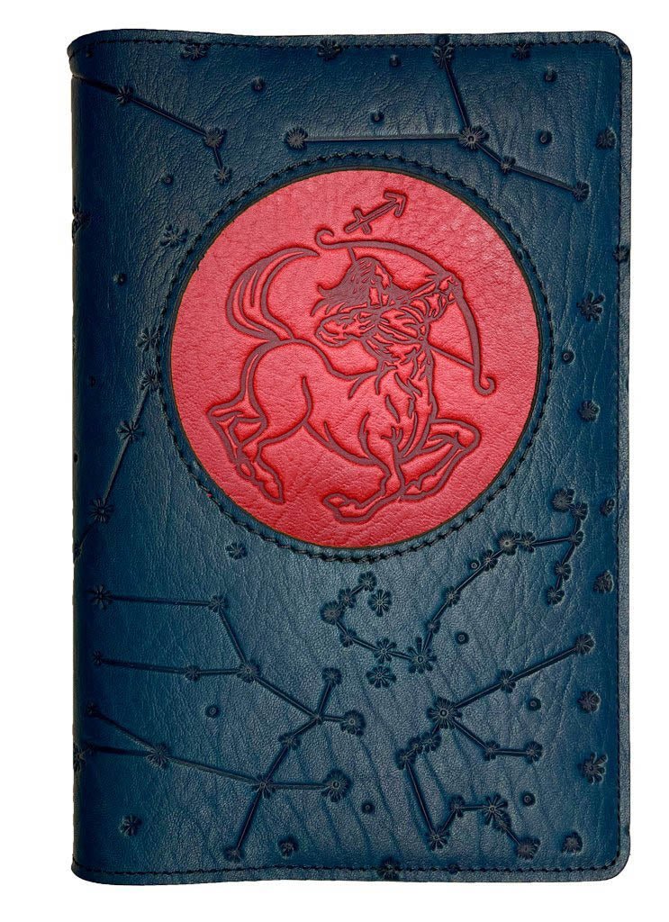 Oberon Design Zodiac Icon Journal Constellations,Saggitarius, Red &amp; Navy