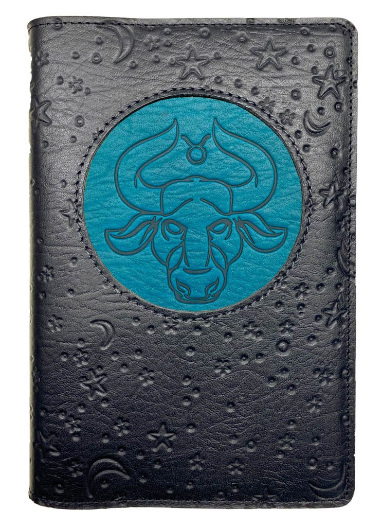 Oberon Design Zodiac Icon Journal Moon &amp; Stars, Taurus, Blue &amp; Black