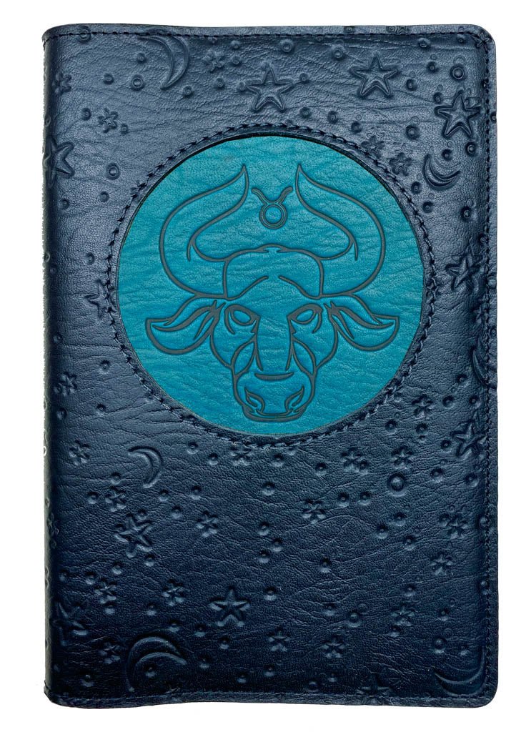 Oberon Design Zodiac Icon Journal Moon &amp; Stars, Taurus, Blue &amp; Navy