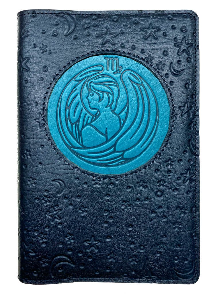 Oberon Design Zodiac Icon Journal Moon &amp; Stars, Virgo, Blue &amp; Navy