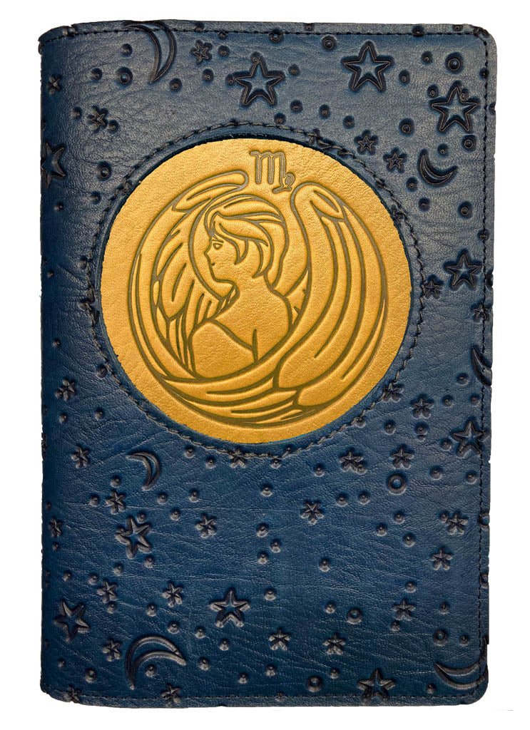 Oberon Design Zodiac Icon Journal Moon &amp; Stars, Virgo, Marigold &amp; Navy