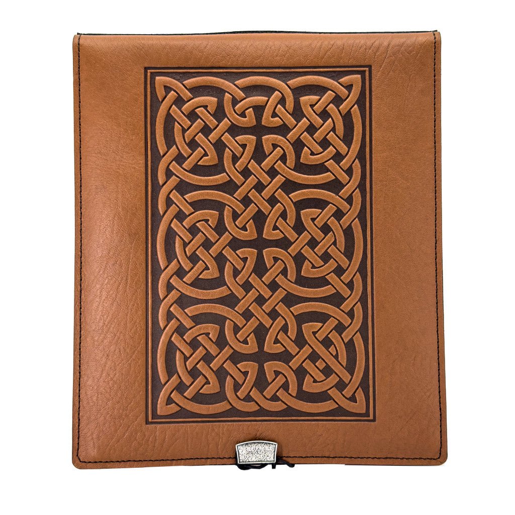 Oberon Design Leather Kindle Scribe Cover, Bold Celtic in Saddle