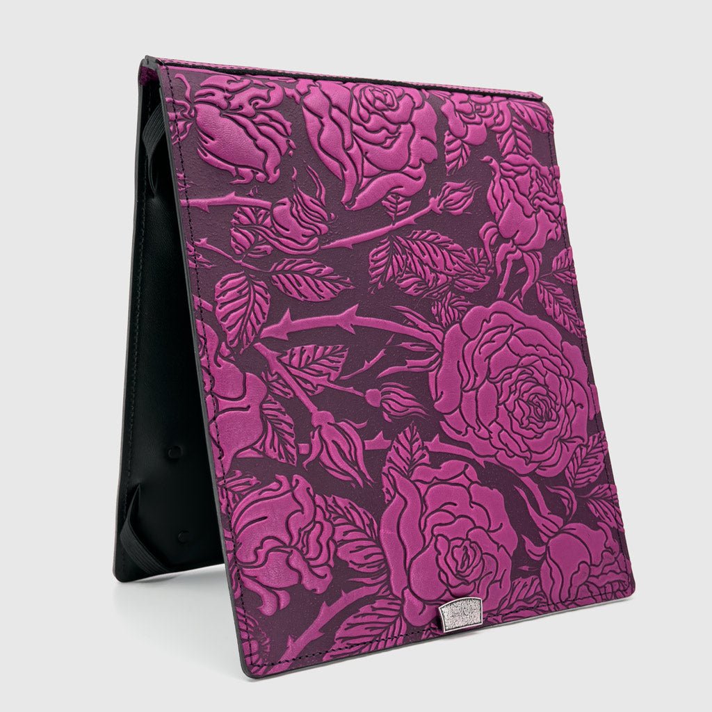 Oberon Design Leather Kindle Scribe Cover, Wild Rose in Orchid, Horizontal Platform