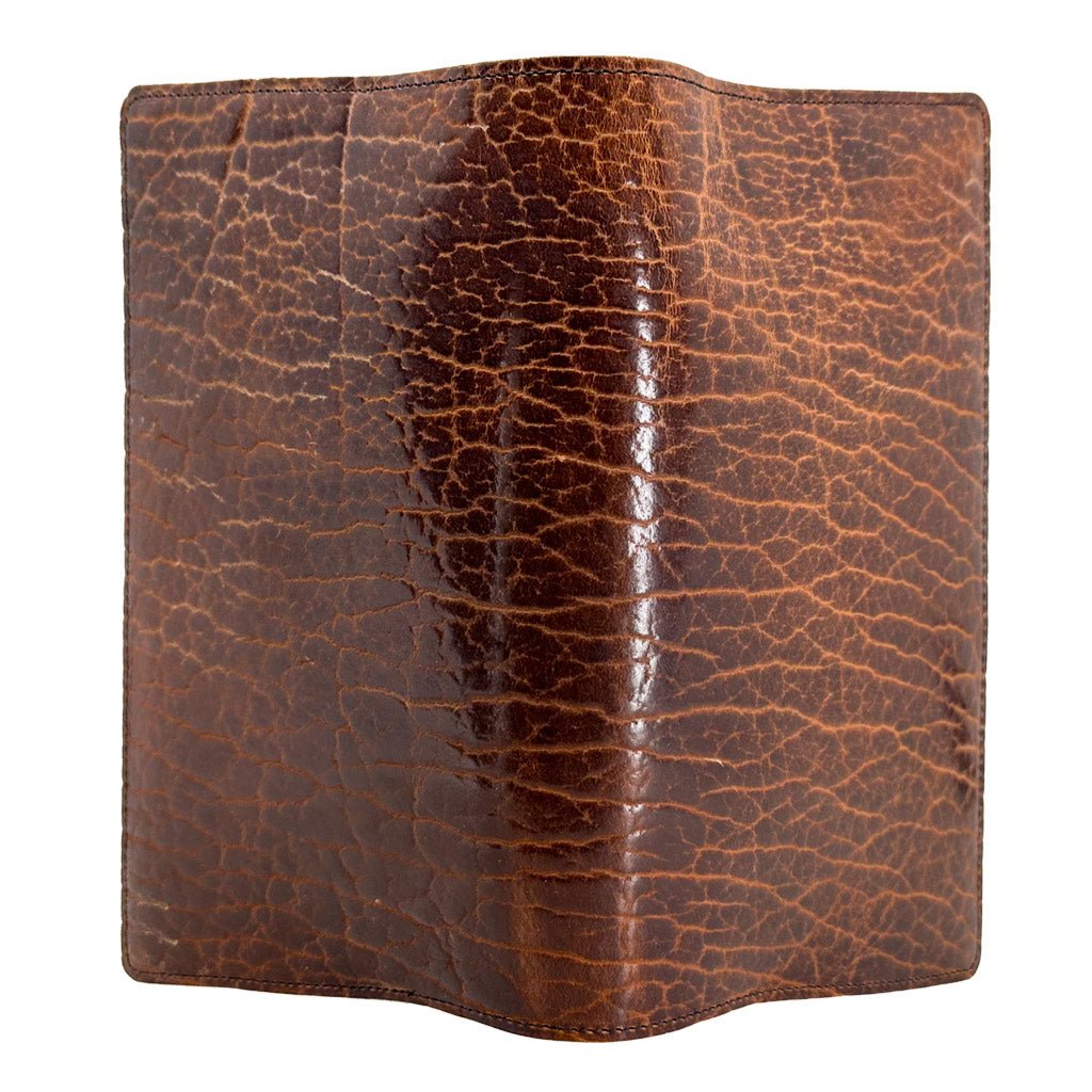 HAPPY EXTRA, Checkbook Cover, Glazed Shrunk Bison in Tobacco
