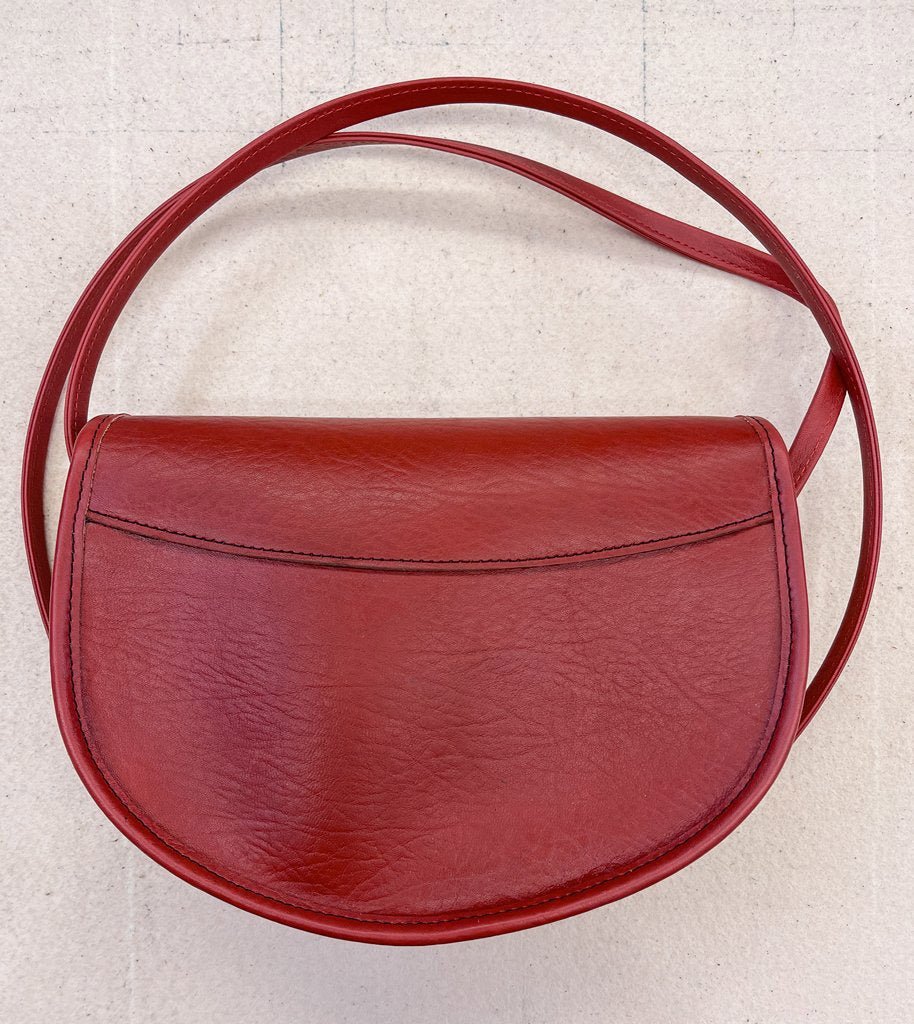 Oberon Design Leather Women's Crossbody Handbag, Art Nouveau Lila, Red