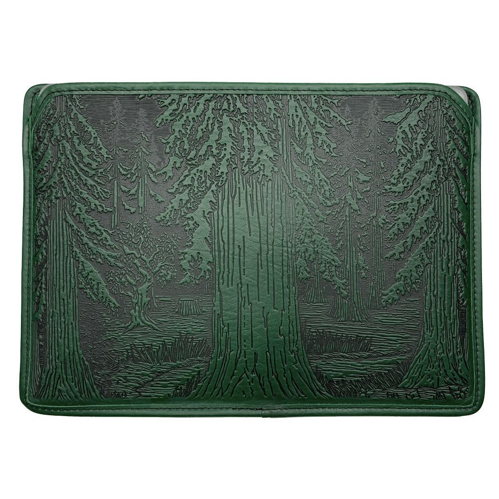 Oberon Design Genuine Leather Laptop Sleeve, MacBook Case, Tablet Cover, Forest, Green
