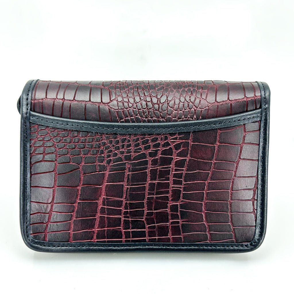 Becca Cell Phone Handbag, Burgundy Alligator