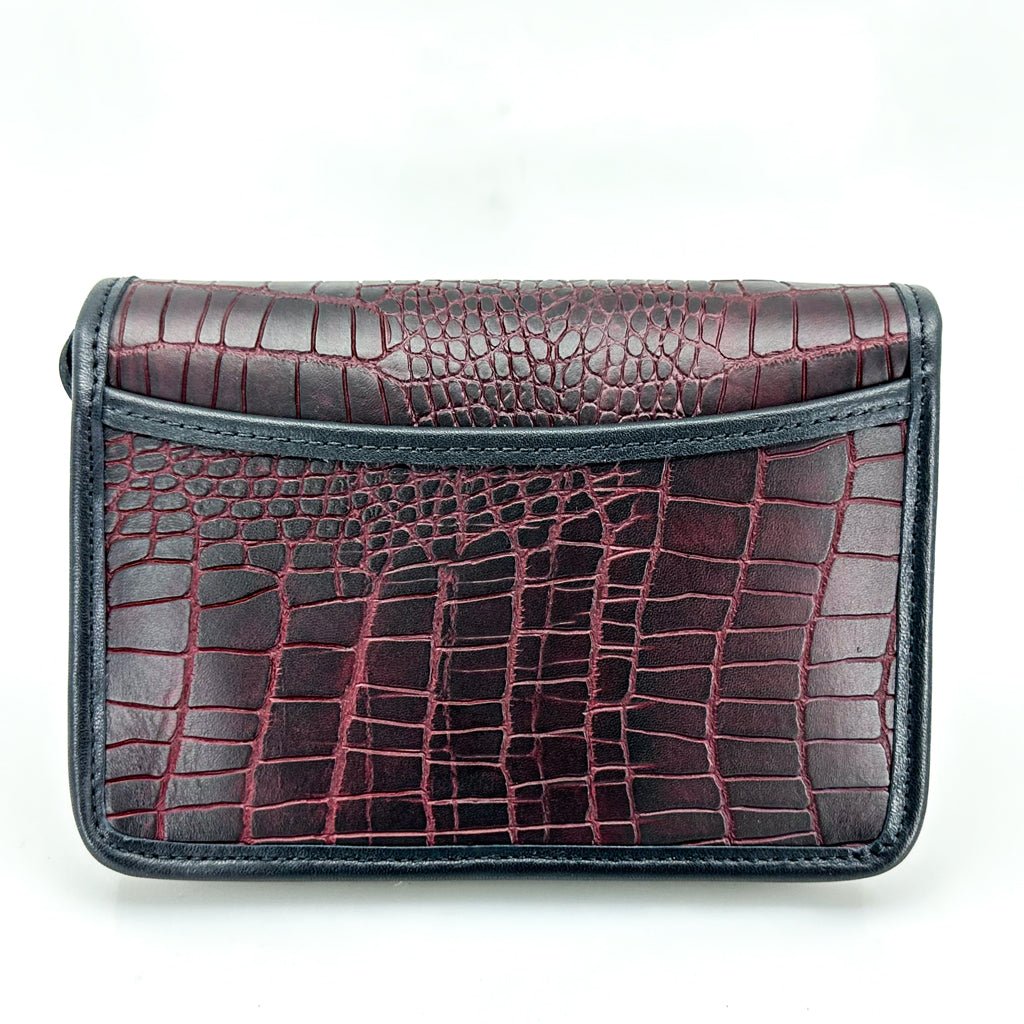 Becca Cell Phone Handbag, Burgundy Alligator, Back