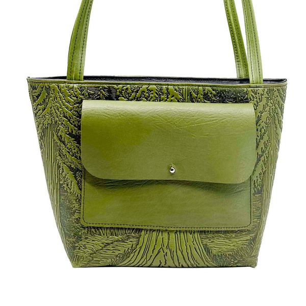 Oberon Design Leather Handbag, The Classic Tote, Forest
