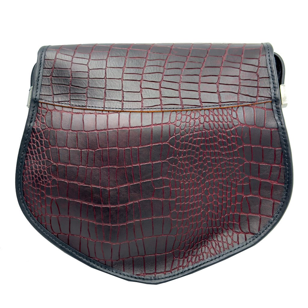 Limited Edition Leather Handbag, &quot;Olivia&quot; in Burgundy Alligator