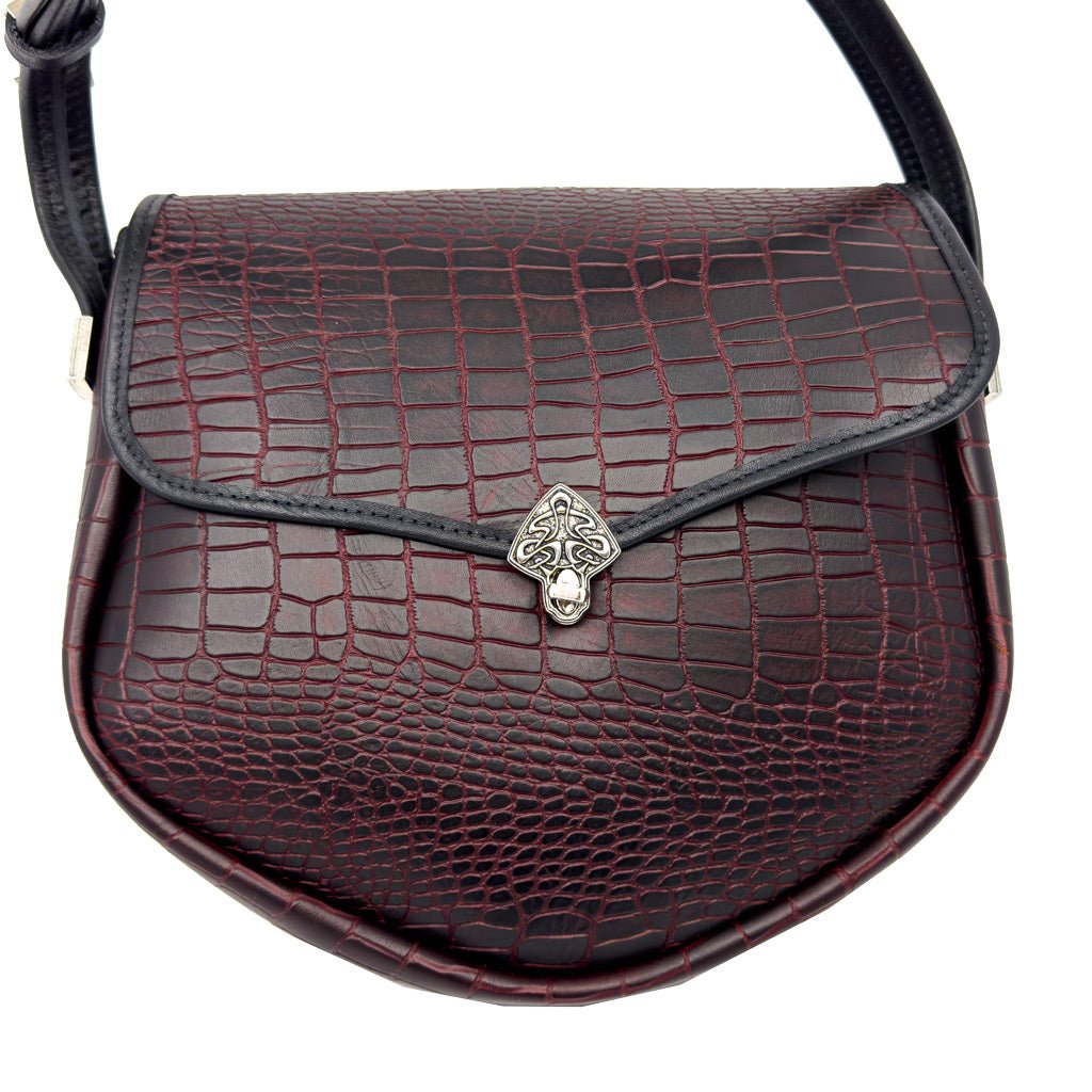 Limited Edition Leather Handbag, &quot;Olivia&quot; in Burgundy Alligator