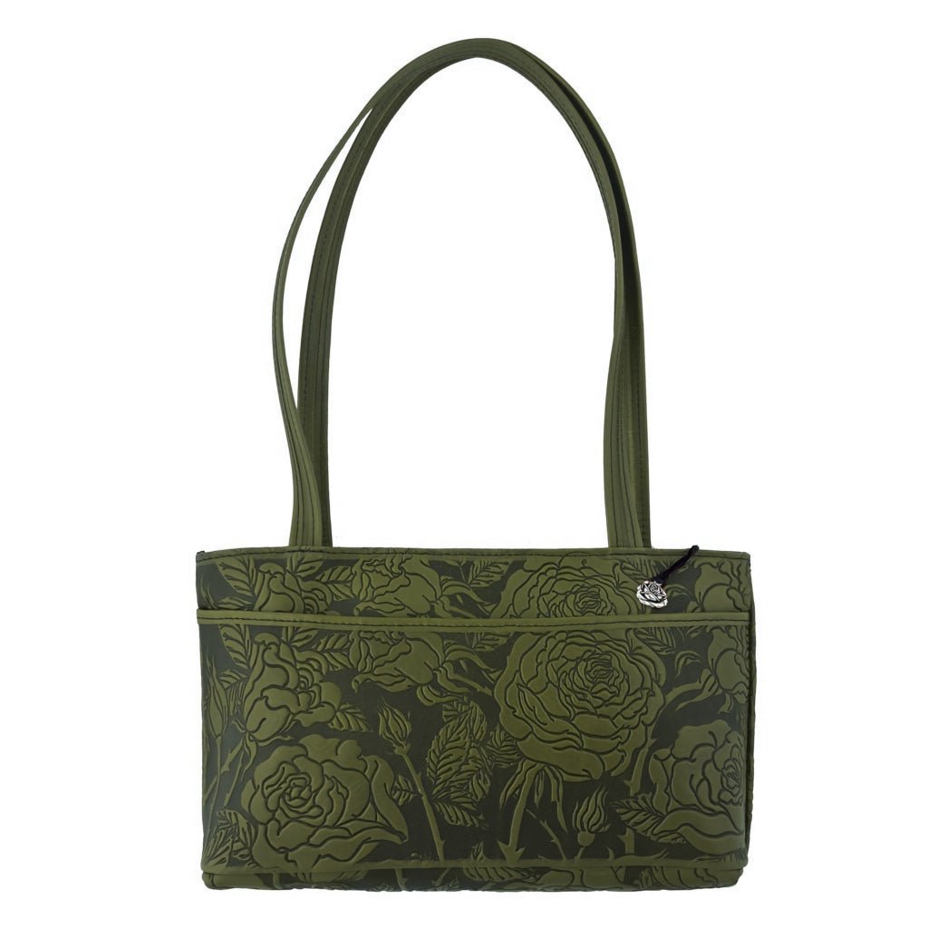 Oberon Design Leather Women's Handbag, Wild Rose Streamline