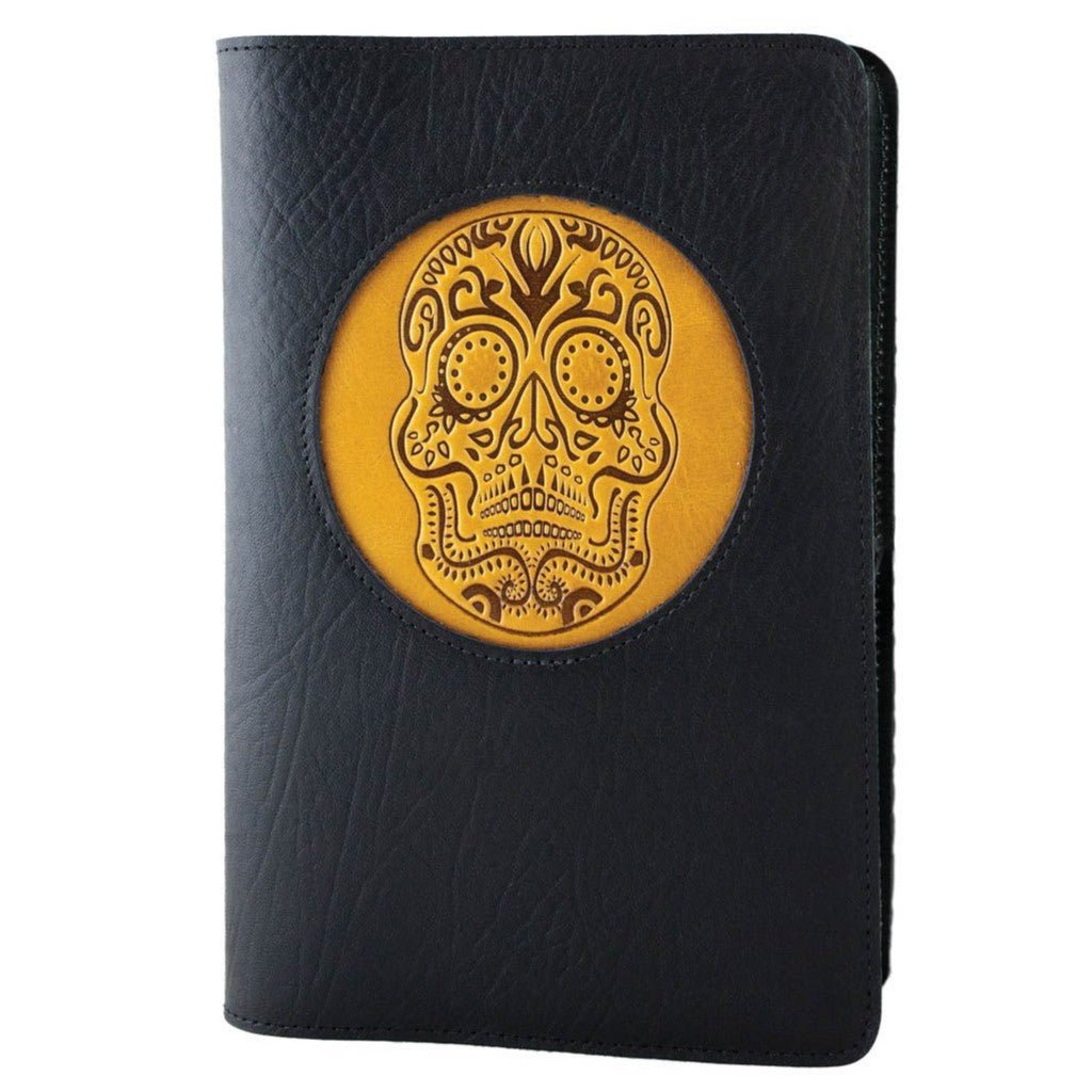 Oberon Design Leather Refillable Icon Journal Cover, Sugar Skull