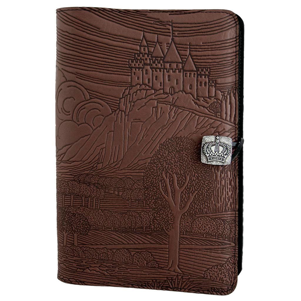 Oberon Design Leather Refillable Journal Cover, Camelot, Chocolate