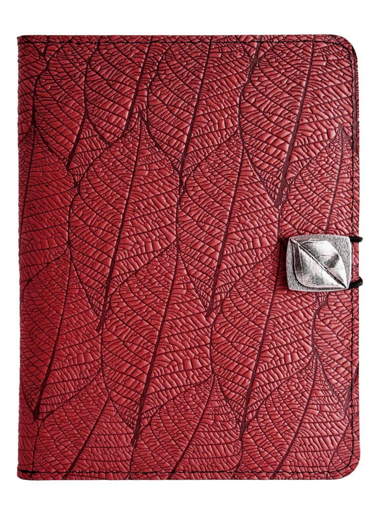 Genuine leather cover, case for Kindle e-Readers, Fallen Leaves, Red