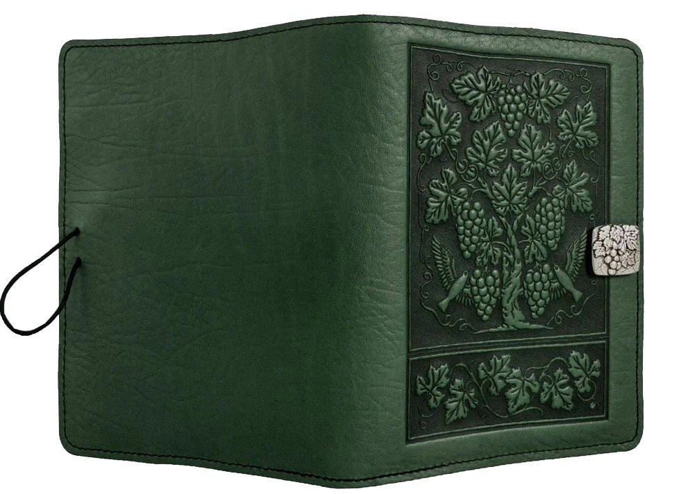 HAPPY EXTRA, Leather Cover for Kindle e-Readers, Grapevine in Green