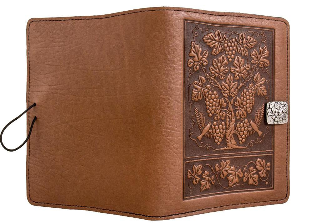 Genuine leather cover, case for Kindle e-Readers, Grapevine, Saddle - Open