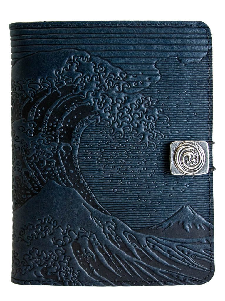 Genuine leather cover, case for Kindle e-Readers, Hokusai Wave - Oberon  Design