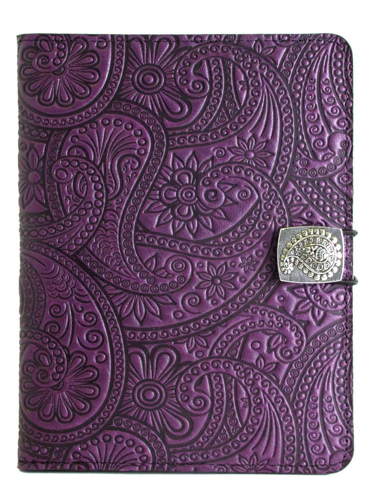 Genuine leather cover, case for Kindle e-Readers, Paisley, Teal