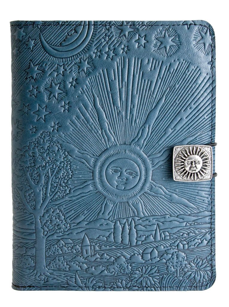 Genuine leather cover, case for Kindle e-Readers, Roof of Heaven , Blue