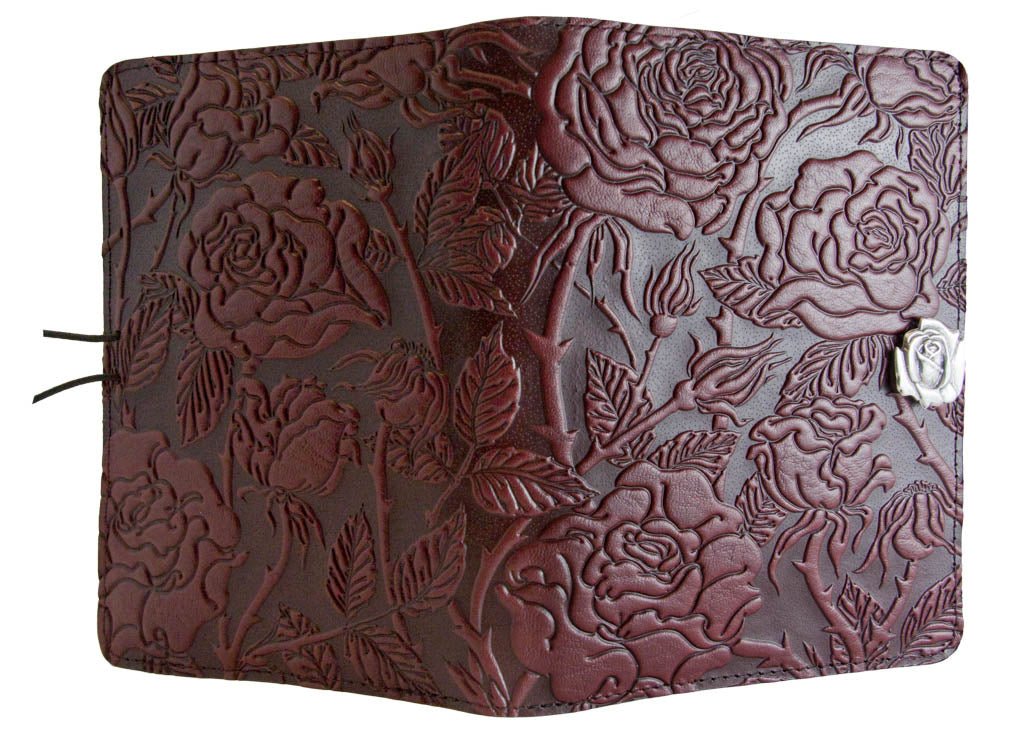 Genuine leather cover, case for Kindle e-Readers, Wild Rose, Wine - Open