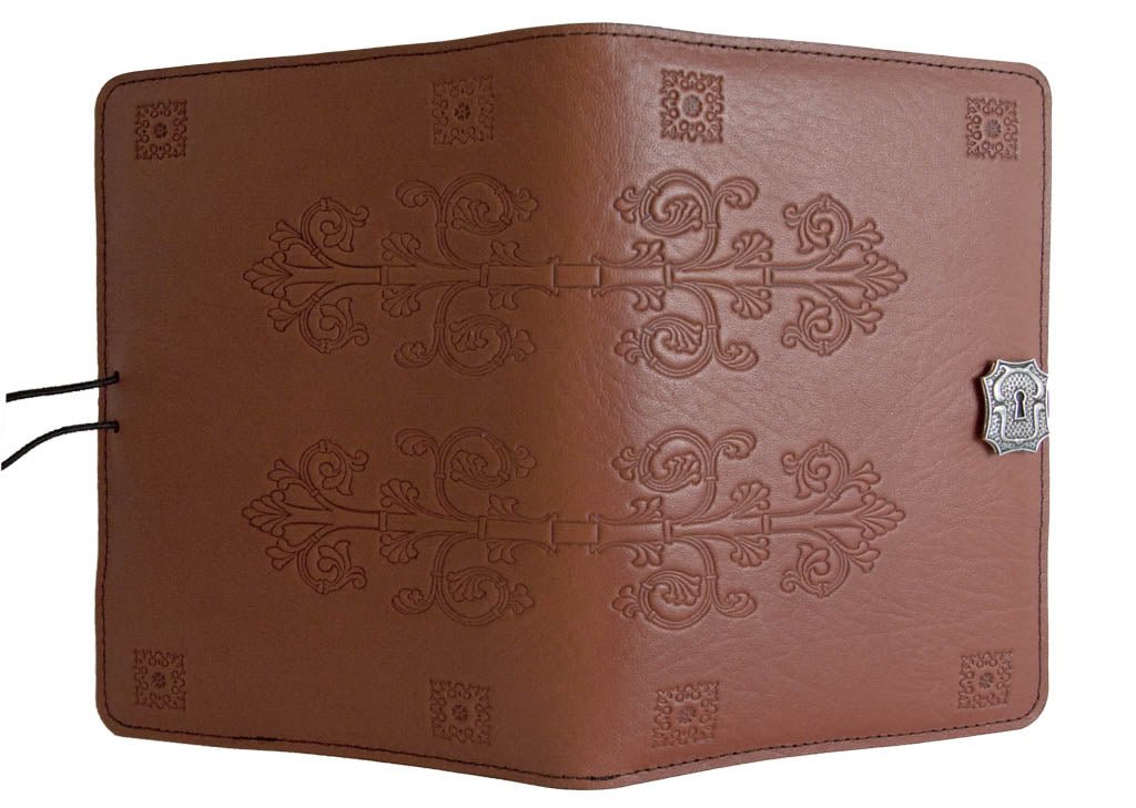 Genuine leather cover, case for Kindle e-Readers, Da Vinci, Saddle - Open