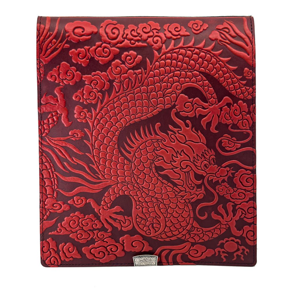 Oberon Design Leather Kindle Scribe Cover, Cloud Dragon in Red