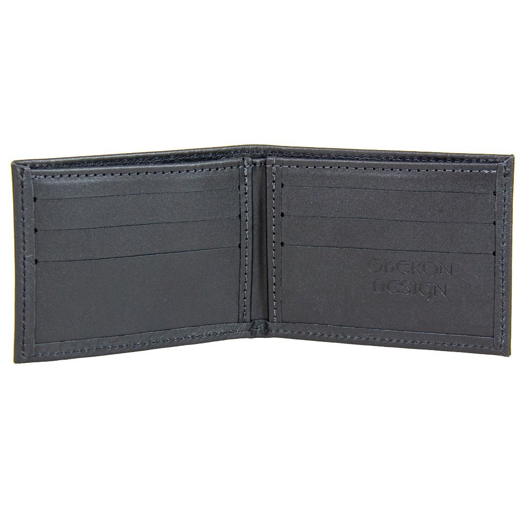 Oberon Design Leather Bi-Fold Wallet, Cloud Dragon