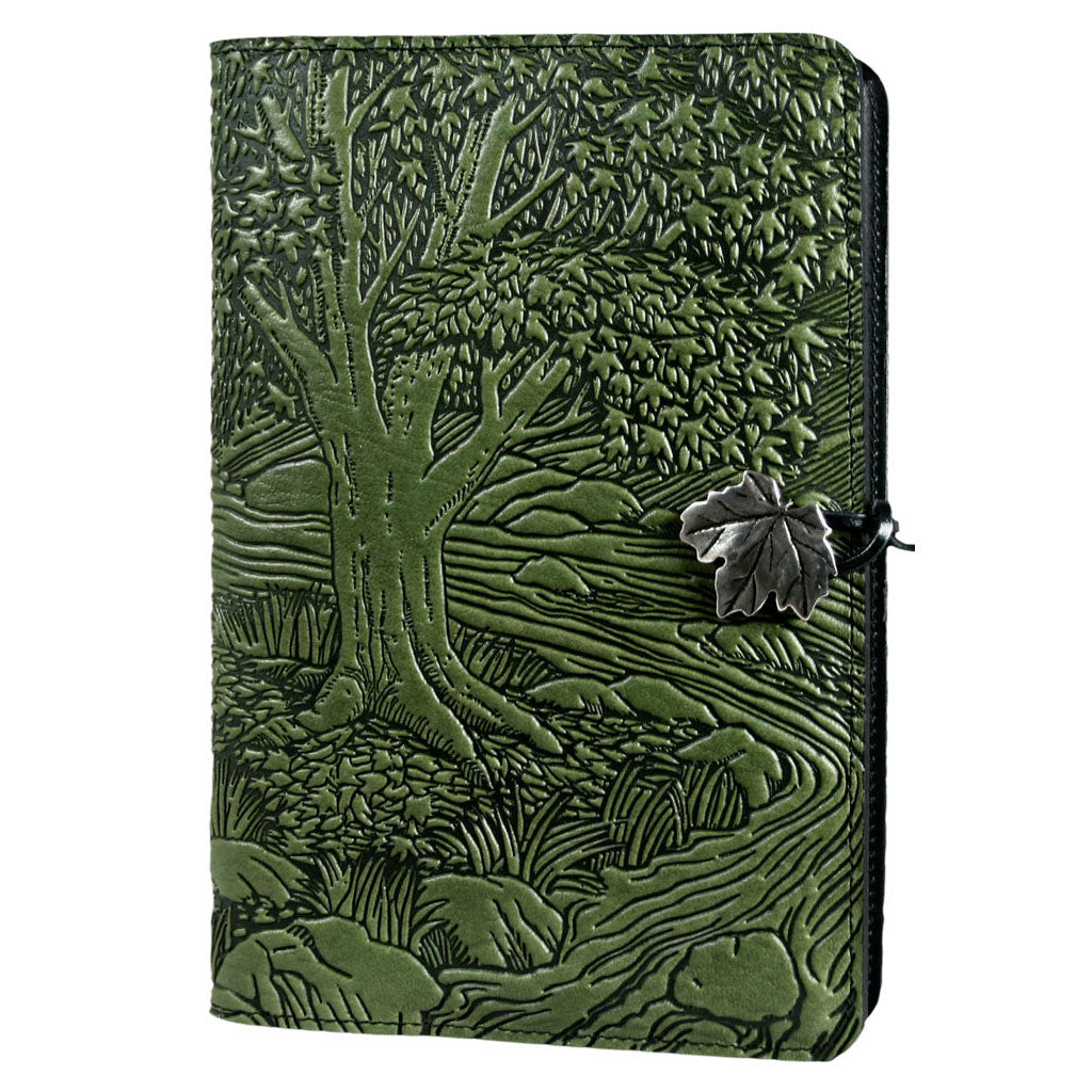 Oberon Design Large Refillable Leather Notebook Cover, Creekbed Maple, FernOberon Design Large Refillable Leather Notebook Cover, Creekbed Maple, Fern