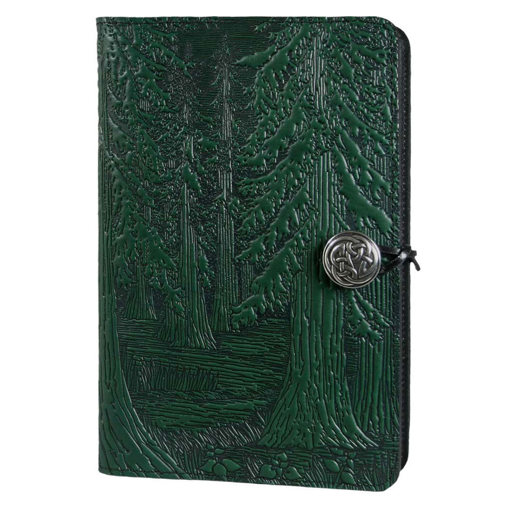 Oberon Design Large Leather Notebook Cover, Forest, Green