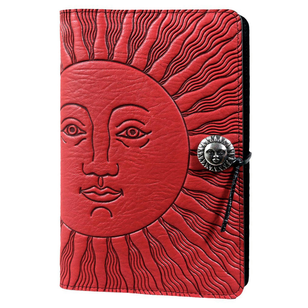 Oberon Design Refillable Large Leather Notebook Cover, Sun, Marigold