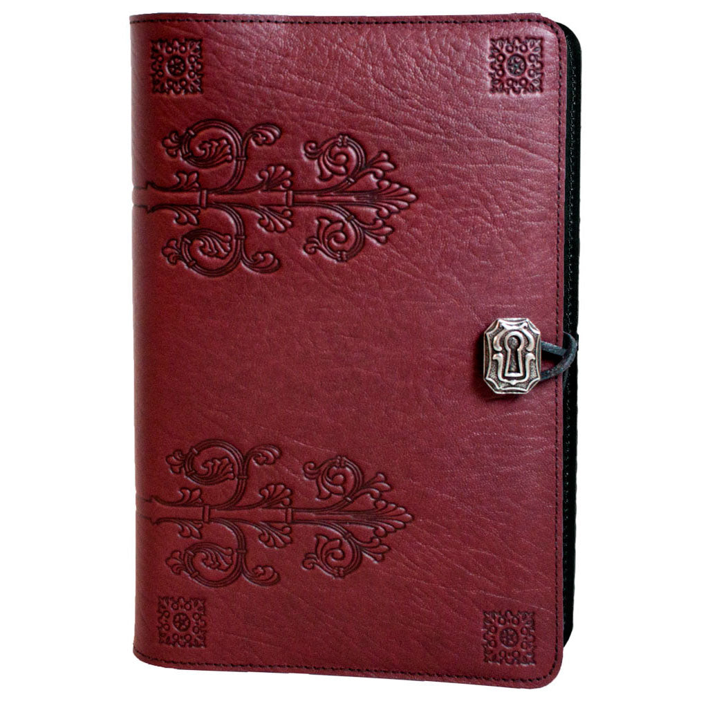Oberon Design Large Refillable Leather Notebook Cover, da Vinci, Wine