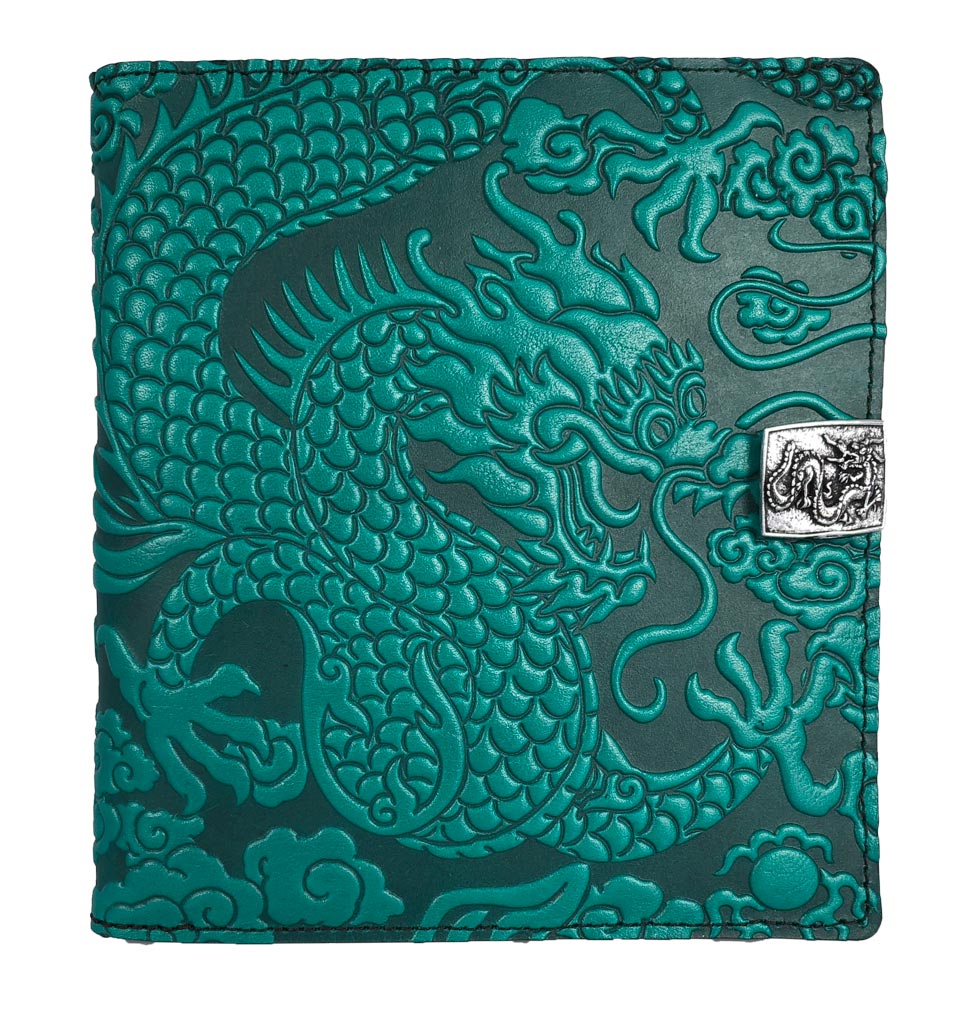 Oberon Design Leather Cover for Kindle Oasis, Cloud Dragon in Wine