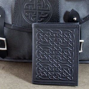 Oberon Design Genuine Leather Traveler Passport Wallet, Bold Celtic