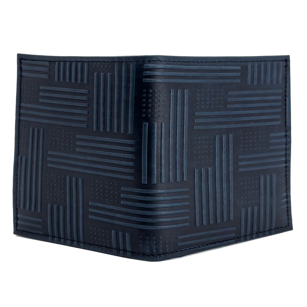 SECOND, Limited Edition Leather Traveler Wallet, American Flag in Navy